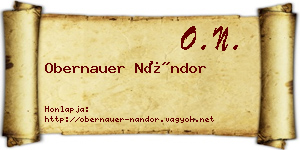 Obernauer Nándor névjegykártya